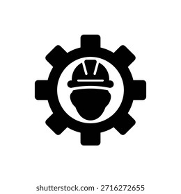 Icono de trabajador sobre fondo blanco