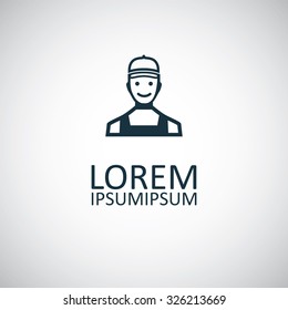 worker icon, on white background
