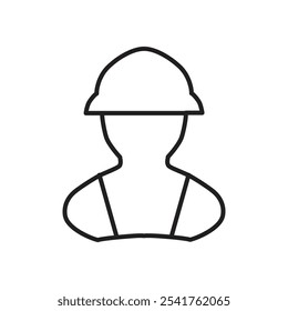 Worker icon Outline set in black and white color