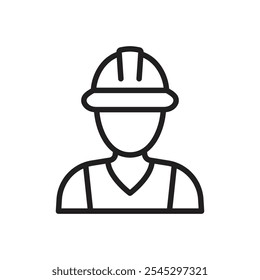 Worker icon outline set sign