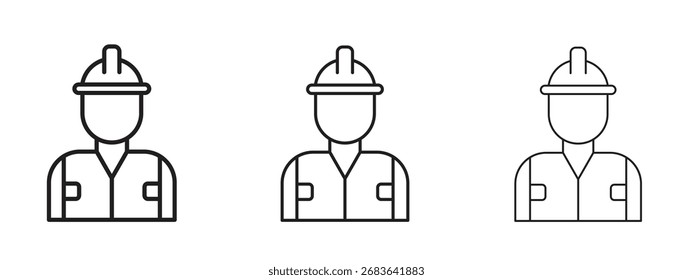 Worker icon, outline sign, linear symbols