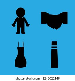 worker icon set about factory, apron, human and handshake vector set