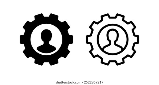 Conjunto de ícones de trabalhador. ilustração plana do ícone de vetor no plano de fundo branco