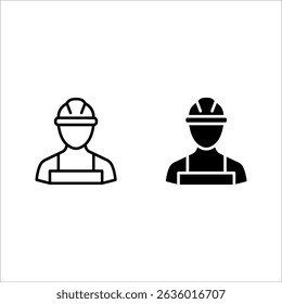 Worker icon set. for mobile concept and web color editable