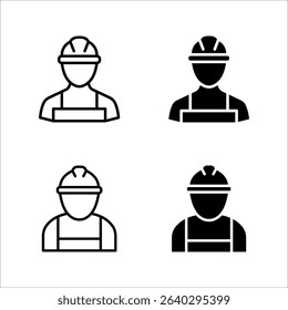 Worker icon set. for mobile concept and web color editable