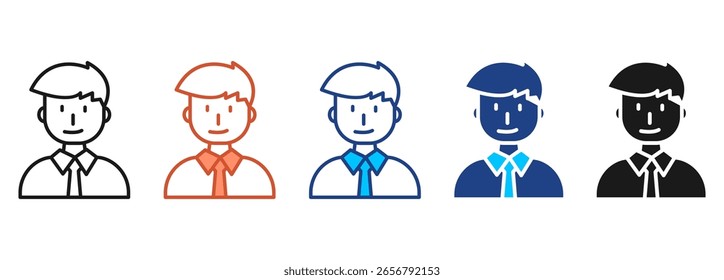 Conjunto de Vários Estilos do Ícone do Trabalhador