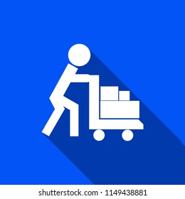 Worker icon with shadow , vector sign design.