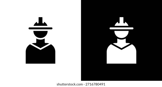 Ilustración vectorial de silueta de icono de trabajador estilo plano aislado