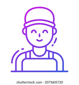 worker icon, single avatar vector illustration