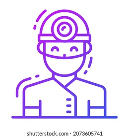 worker icon, single avatar vector illustration