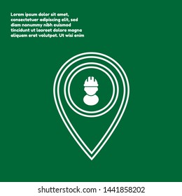 Worker Icon, worker symbol and map pin.