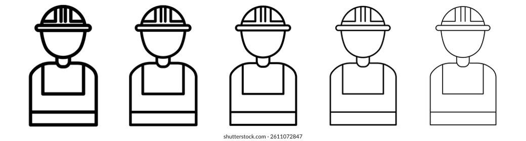 Worker icon Symbol mark in Outline style