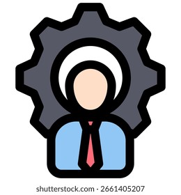 Símbolo de icono de trabajador. Ilustración vectorial.