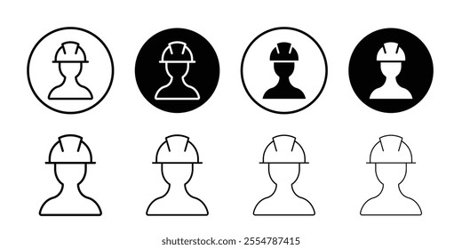 Worker icon Thin line illustration set