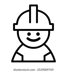 Worker icon in thin line style vector illustration graphic design