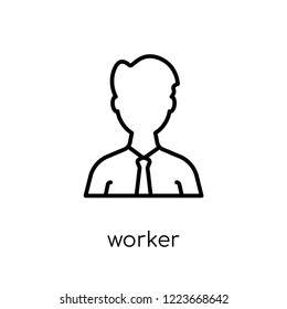 Worker icon. Trendy modern flat linear vector Worker icon on white background from thin line Business and analytics collection, editable outline stroke vector illustration