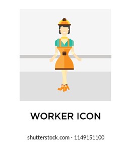Worker icon vector isolated on white background for your web and mobile app design, Worker logo concept