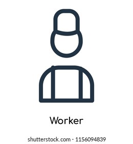 Worker icon vector isolated on white background, Worker transparent sign , thin symbols or lined elements in outline style