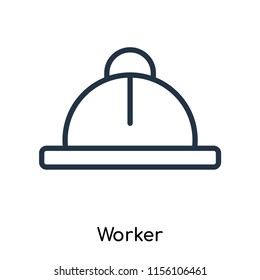Worker icon vector isolated on white background, Worker transparent sign , thin symbols or lined elements in outline style