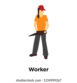 Worker icon vector isolated on white background, Worker transparent sign , standing human or people cartoon character illustration
