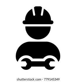 Worker Icon Vector Male Service Person Stock Vector (Royalty Free ...