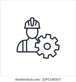 worker icon. vector.Editable stroke.linear style sign for use web design,logo.Symbol illustration.