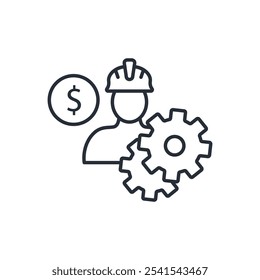Workersymbol. vector.Editable stroke.linear style Zeichen zur Verwendung Web-Design, logo.Symbol-Illustration.