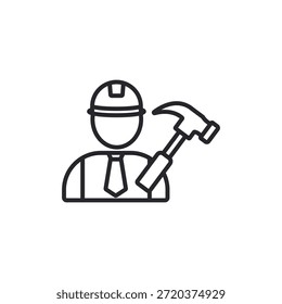 worker icons outline and Flat Style,transparent background.