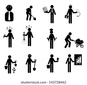 worker icons over white background vector illustration