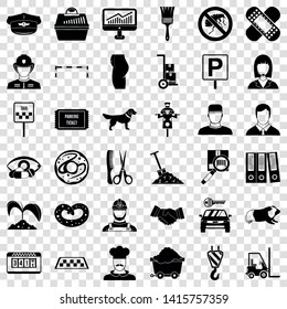 Worker icons set. Simple style of 36 worker vector icons for web for any design