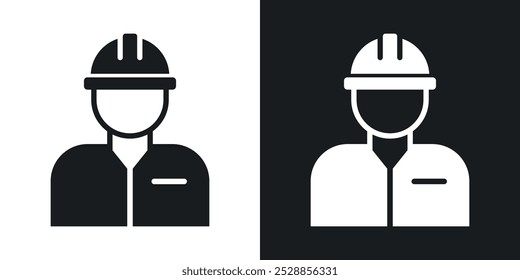 Worker icons. solid style vector