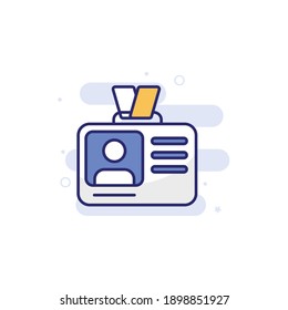 Worker Identity vector filled outline icon style illustration. EPS 10 file 