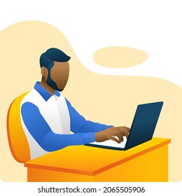 worker illustration with flat style design. can be used as an element in the design of posters, social media, banners, websites, etc.