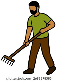 Illustration der Arbeiter, die Handarbeit und Öko-Landwirtschaft darstellt