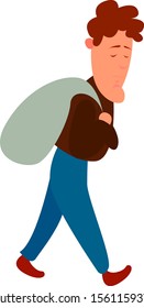 Arbeiter, Illustration, Vektorgrafik auf weißem Hintergrund.