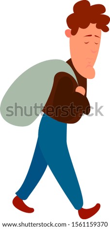 Worker, illustration, vector on white background.
