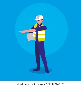 worker industrial with folder document