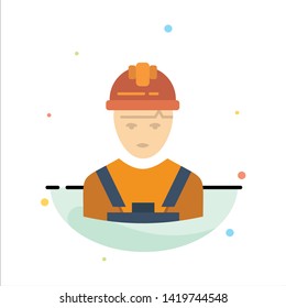 Worker, Industry, Avatar, Engineer, Supervisor Abstract Flat Color Icon Template