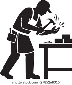  Worker Injuring Hand with Bench Hammer Workshop Accident

