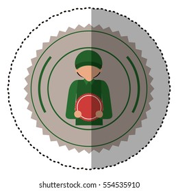 Worker inside seal stamp design