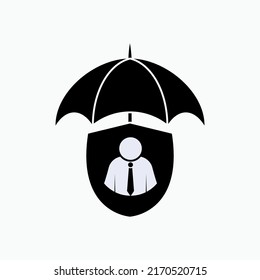 Worker Insurance Icon. Protection Symbol - Vector.