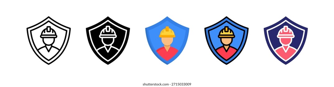 Worker Insurance Multiple Style Icon Set Collection..
