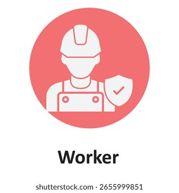 Seguro de trabajador :Icono de Vector que puede modificarse o editarse fácilmente

