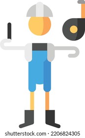 worker isolated design element stock illustration. Vector on a white background