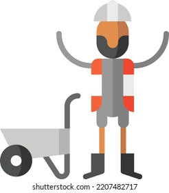 worker isolated design element stock illustration. Vector on a white background