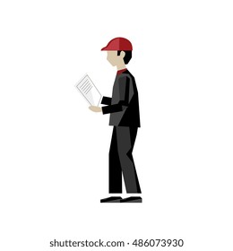 Worker isolated on white background vector illustration