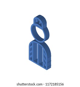 Worker isometric left top view 3D icon