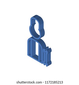 Worker isometric left top view 3D icon