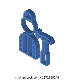 Worker isometric left top view 3D icon