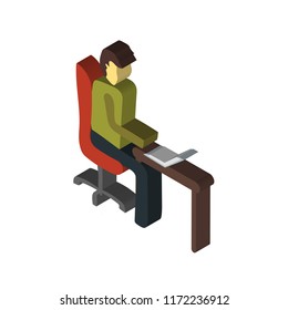 Worker isometric left top view 3D icon